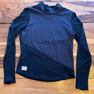 Tracksmith NDO Black Mock Turtleneck Running Top